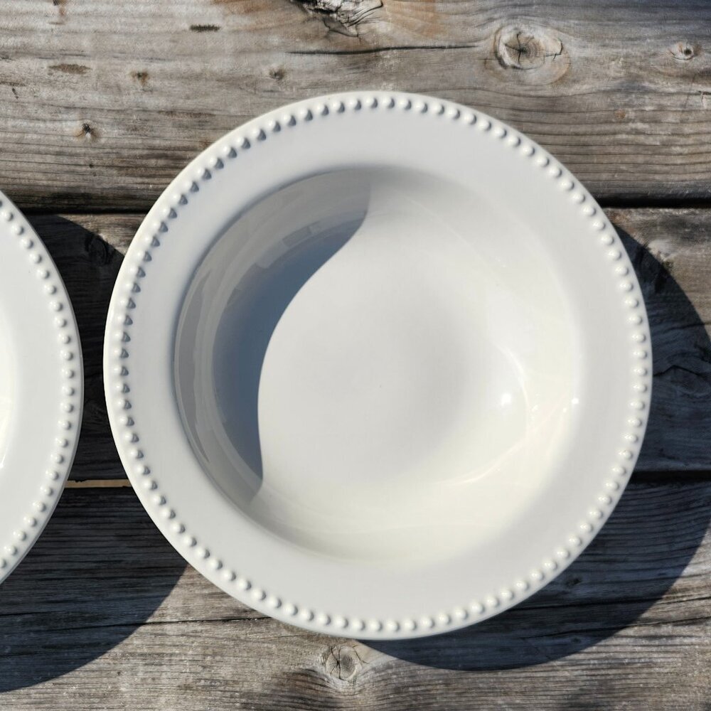 POTTERY BARN Emma Beaded Stoneware Soup Bowls 1 Bowl